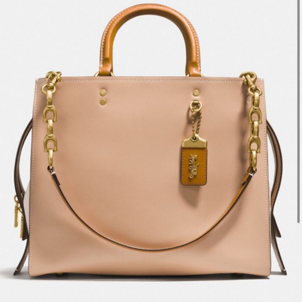 Coach Rogue 31 Colorblock Beechwood Chalk Burgandy Brass HW “C”Chain RARE 👜